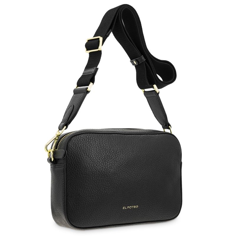 Bolso Piel Hombre Negro El Potro