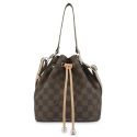 Bolso saco lona piel vacuno mujer marrón Chess