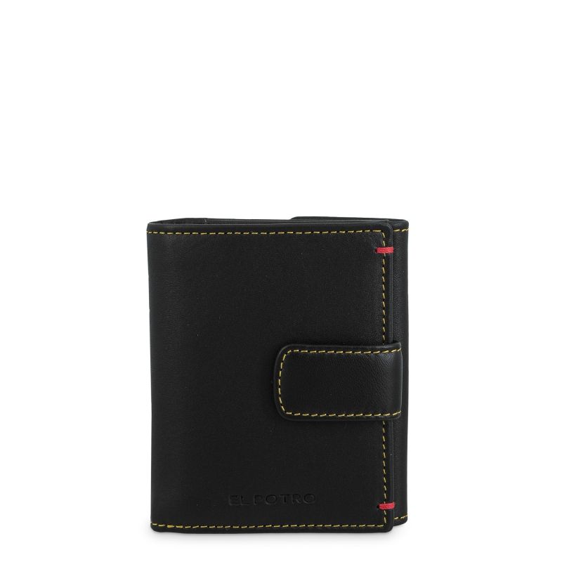 Cartera piel hombre negro Clip