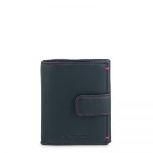 Cartera Piel Hombre Azul Clip