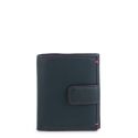 Cartera Piel Hombre Azul Clip