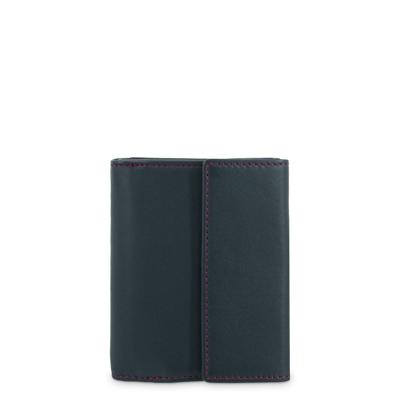 Cartera Piel Hombre Azul Clip