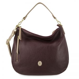 Bolso piel mujer burdeos Oasis