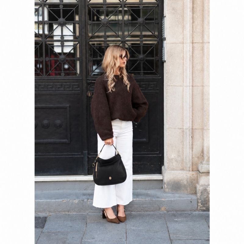 Bolso hobo piel mujer negro Oasis