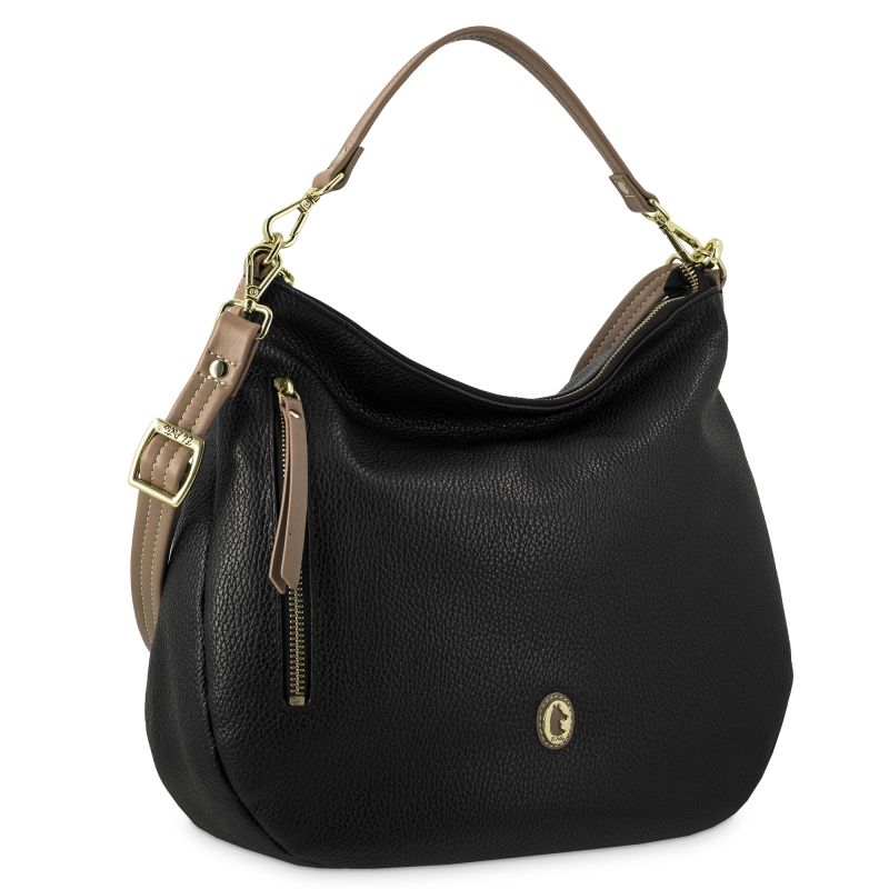 Bolso hobo piel mujer negro Oasis
