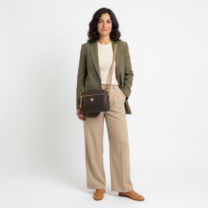 Bolso piel mujer marrón Oasis