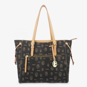Bolso lona mujer negro Vintage
