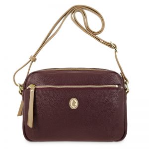 Bolso piel mujer burdeos Oasis