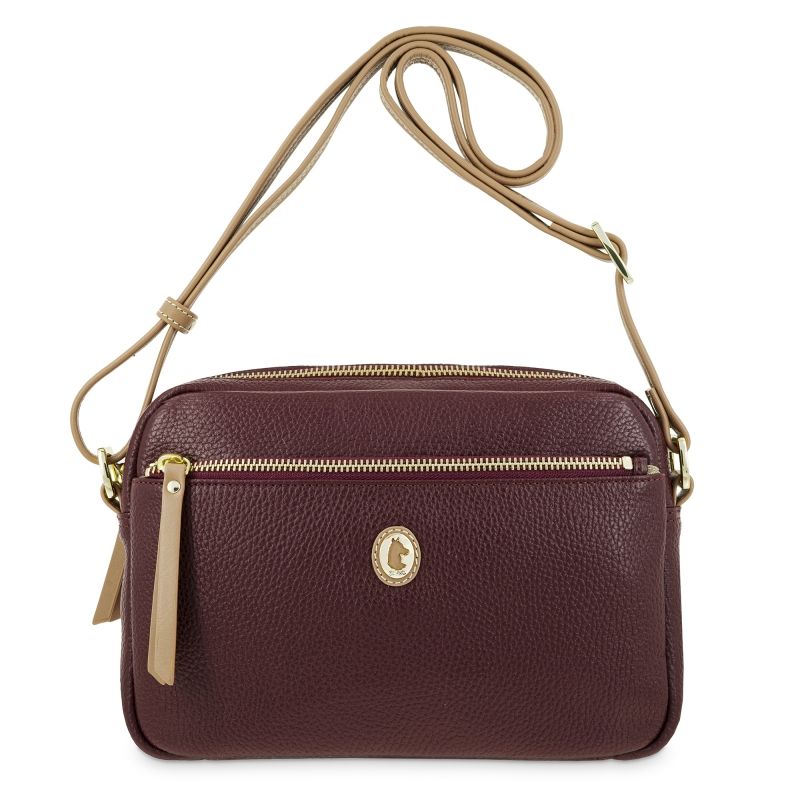Bolso piel mujer burdeos Oasis