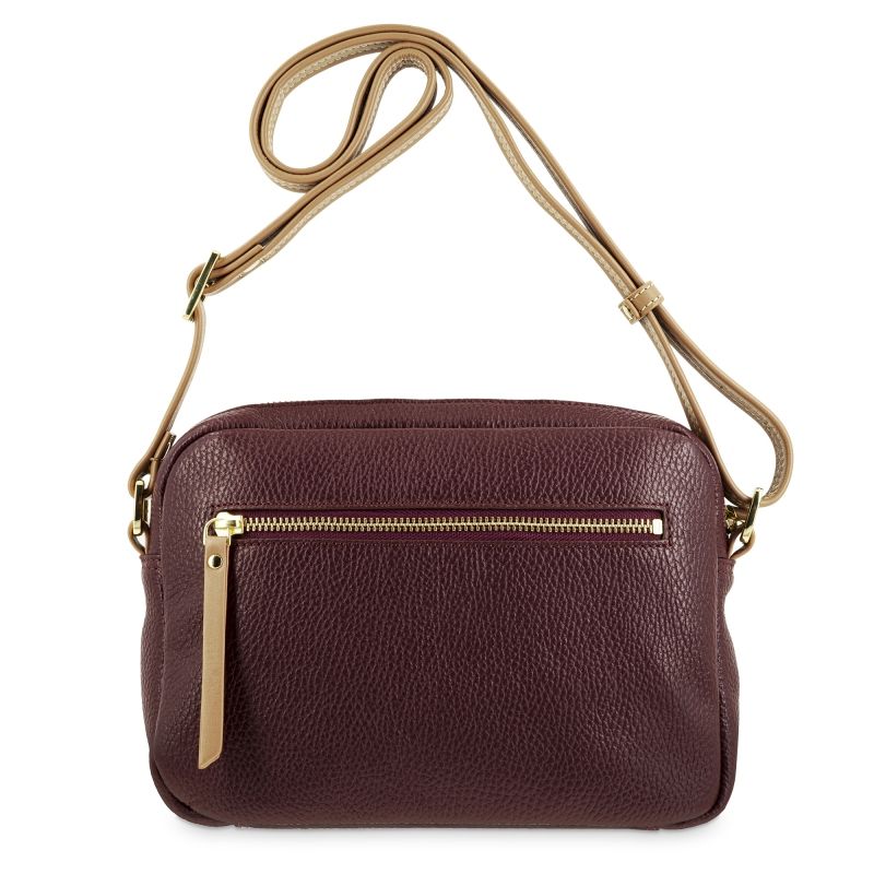 Bolso piel mujer burdeos Oasis