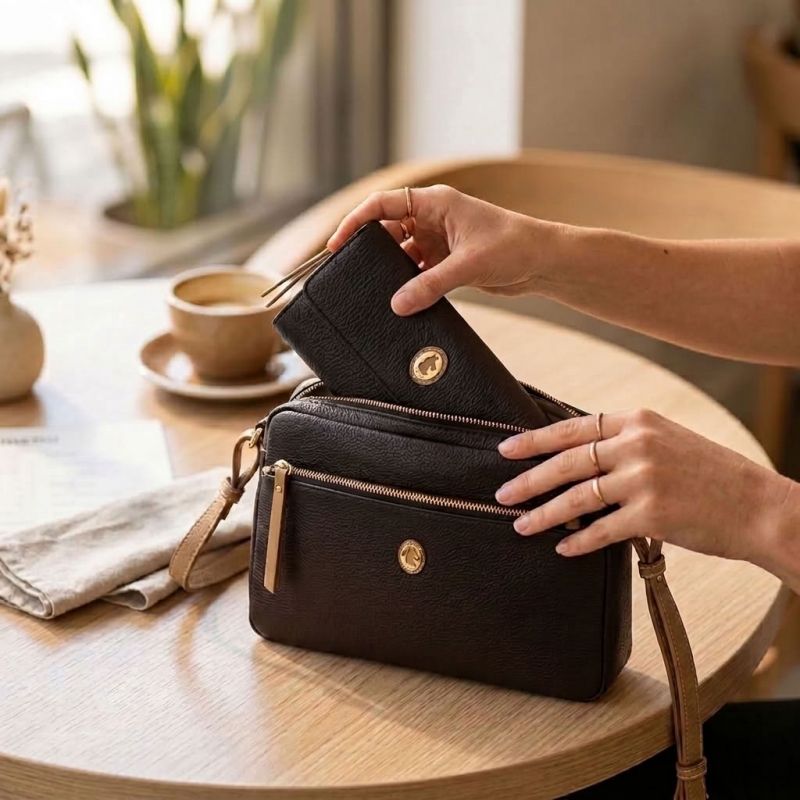 Bolso piel vacuno mujer marrón Oasis