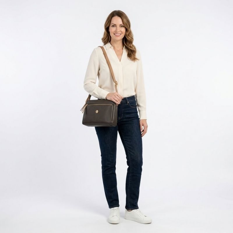 Bolso piel vacuno mujer marrón Oasis