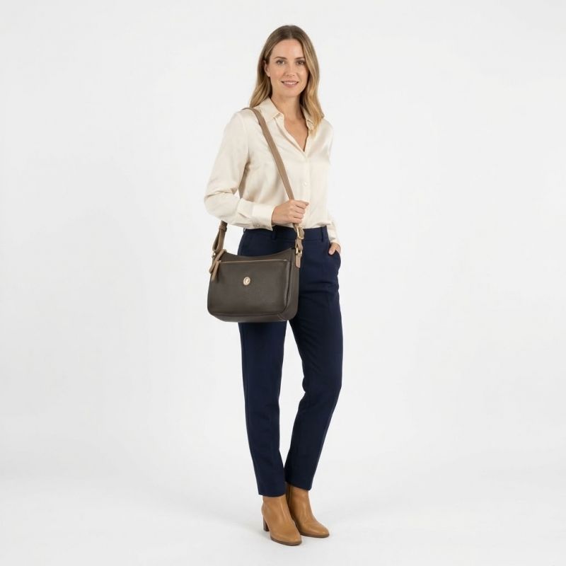 Bolso góndola piel mujer marrón Oasis