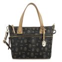Bolso cesta lona mujer negro Vintage