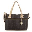 Bolso cesta lona mujer marrón Vintage