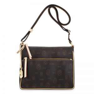 Bolso bandolera lona mujer marrón Vintage