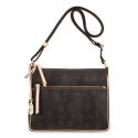 Bolso bandolera lona mujer marrón Vintage