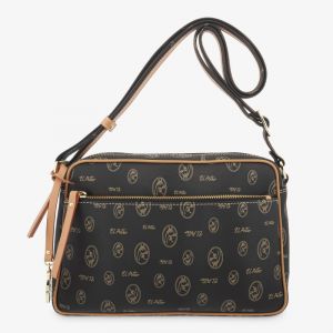Bolso bandolera piel vacuno mujer negro Vintage