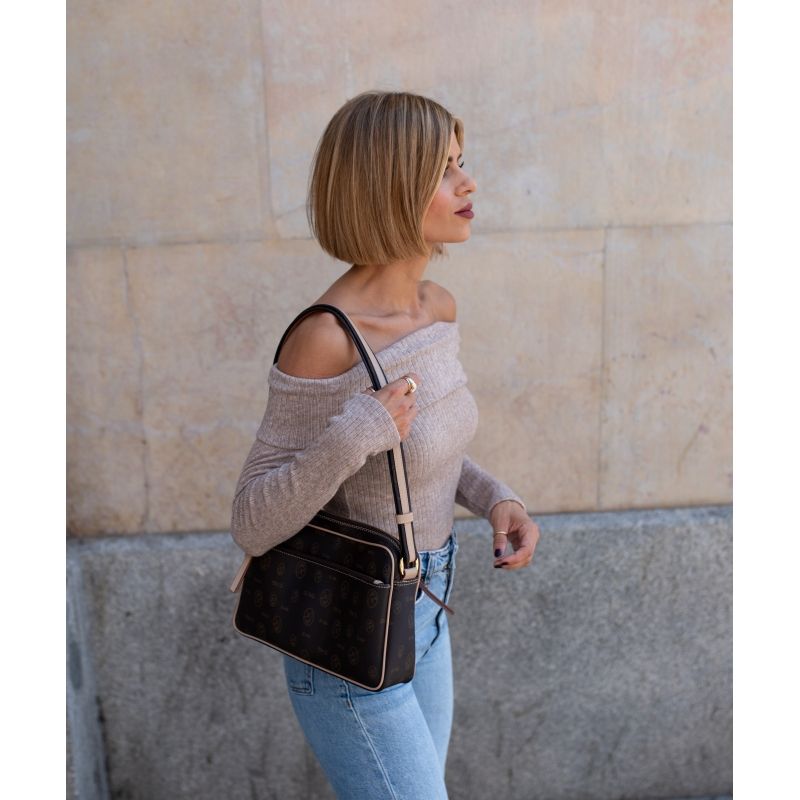 Bolso bandolera piel vacuno mujer marrón Vintage