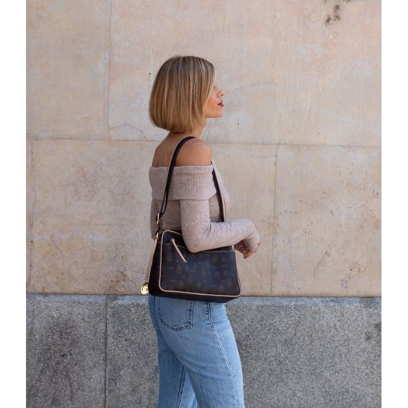 Bolso bandolera piel vacuno mujer marrón Vintage