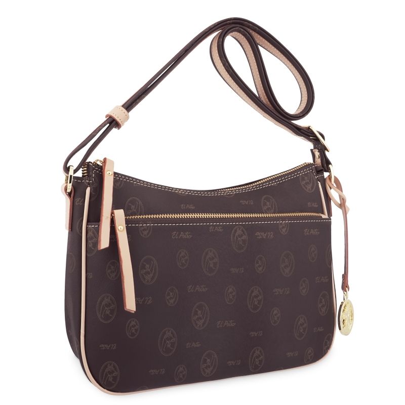 Bolso bandolera piel vacuno mujer marrón Vintage