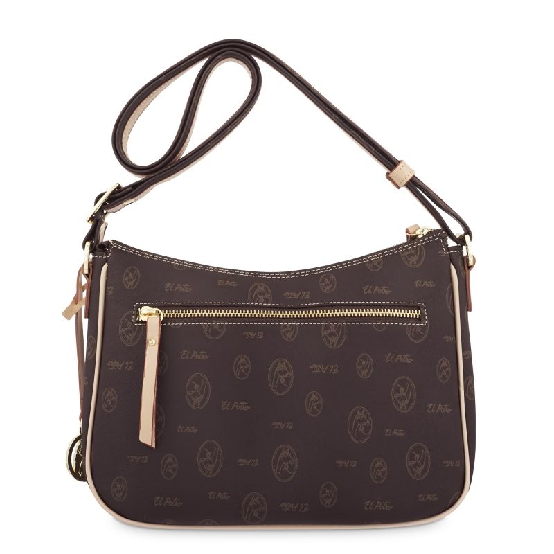Bolso bandolera piel vacuno mujer marrón Vintage