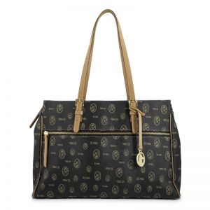 Bolso lona mujer negro Base