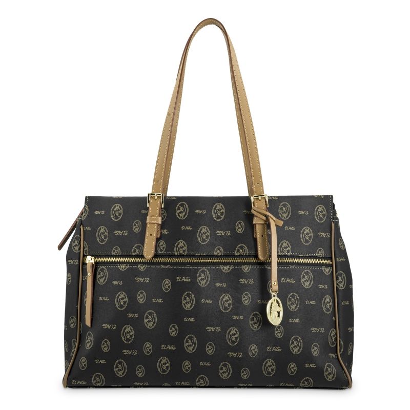 Bolso lona mujer negro Base