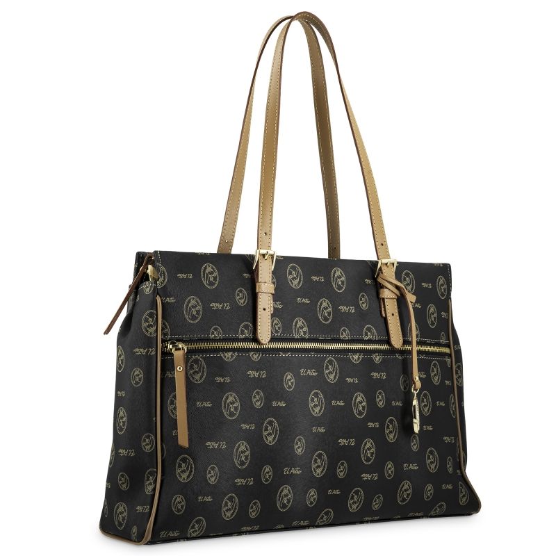 Bolso lona mujer negro Base