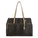 Bolso carpeta lona mujer marrón Base
