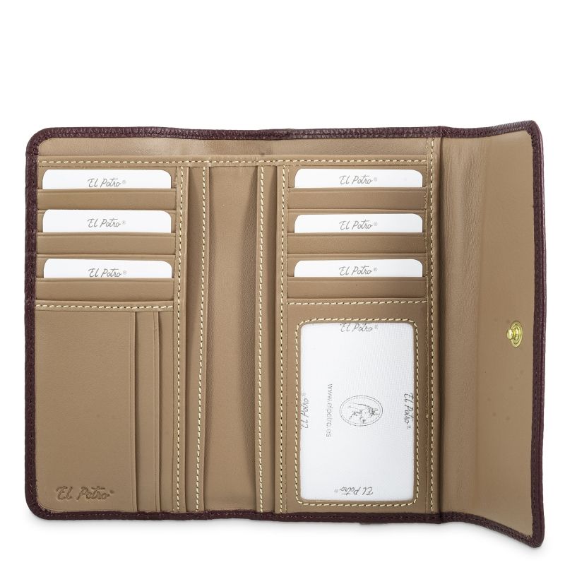 Cartera piel mujer burdeos Oasis