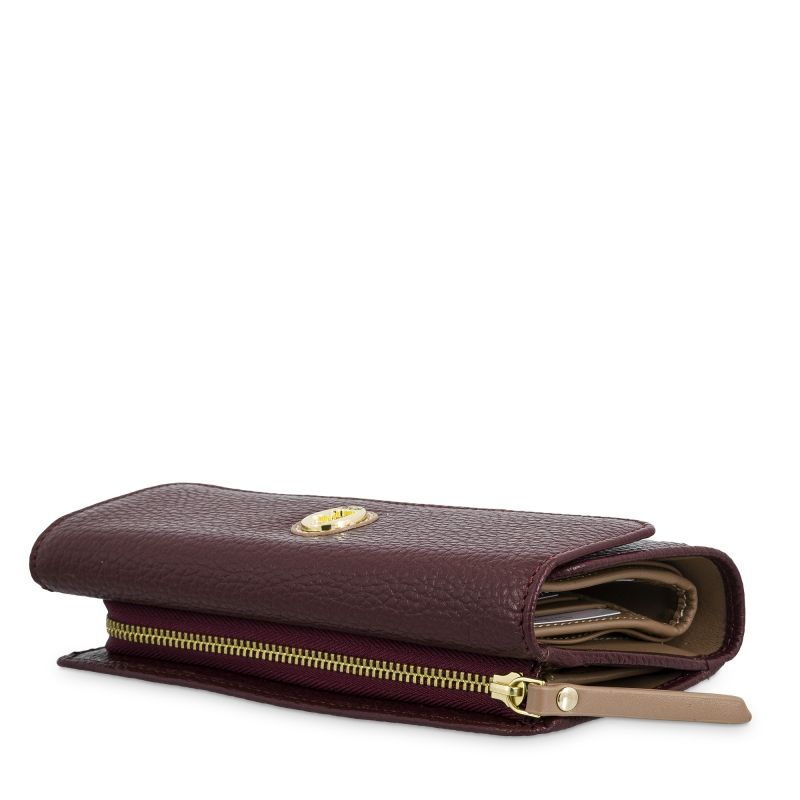 Cartera piel mujer burdeos Oasis