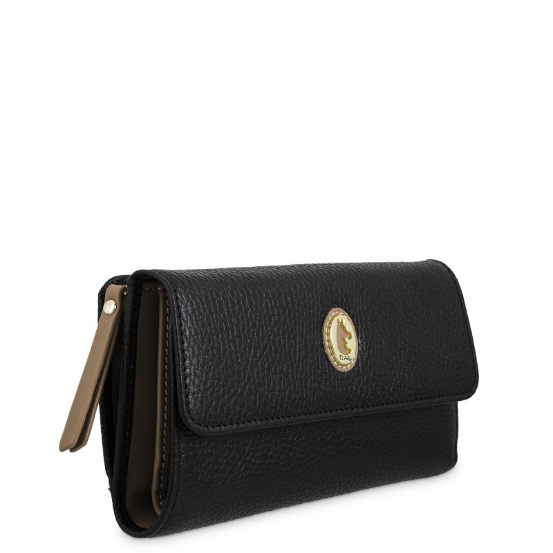 Cartera piel mujer negro Oasis