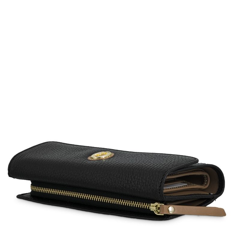 Cartera piel mujer negro Oasis