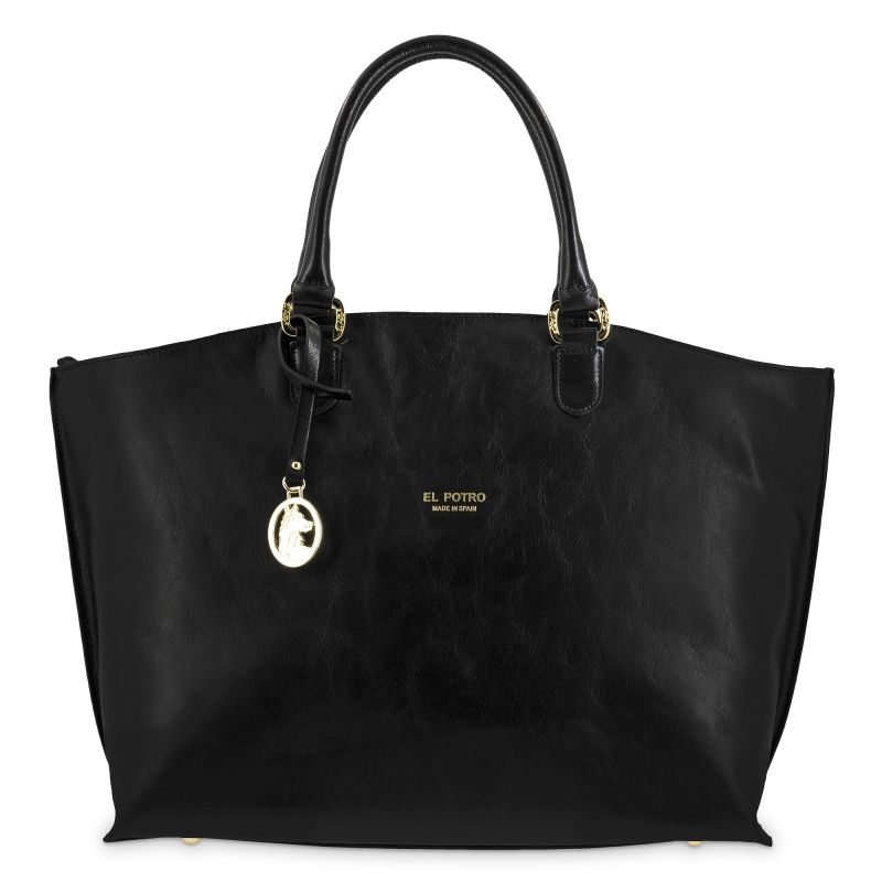 Tote piel mujer negro Ecuestre
