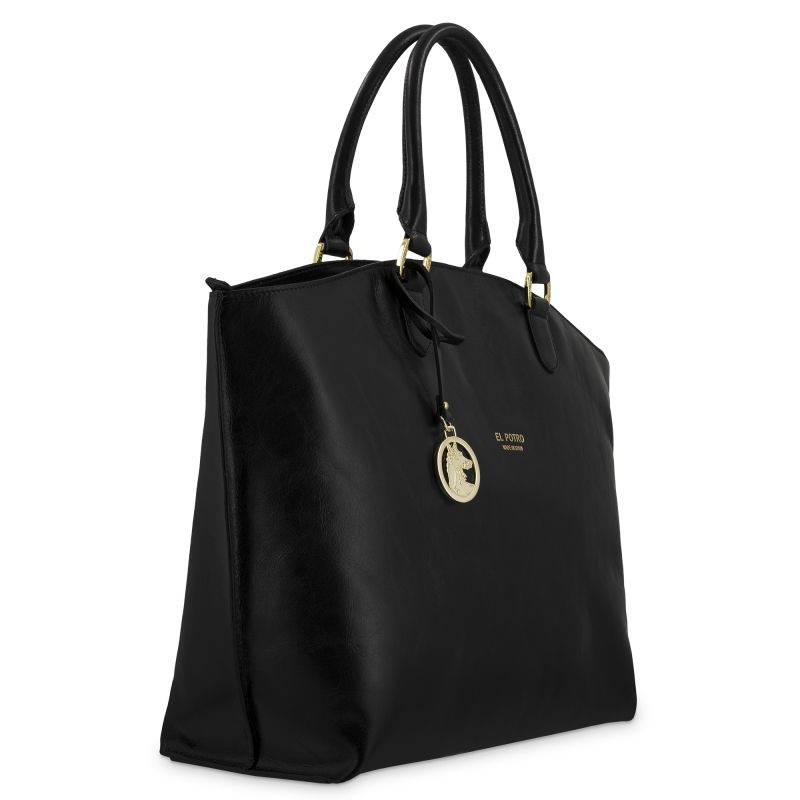 Tote piel mujer negro Ecuestre