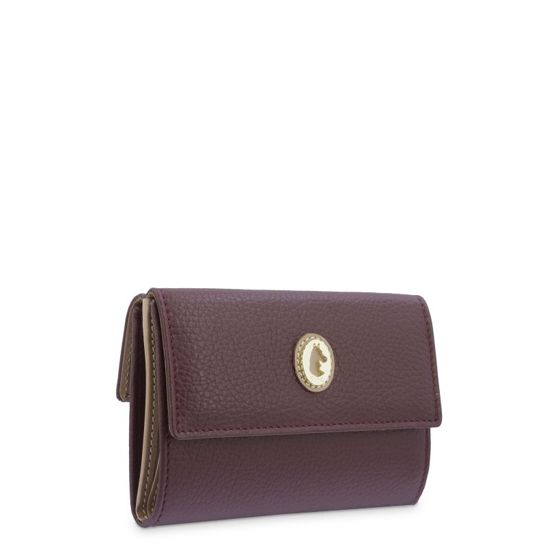 Cartera piel vacuno mujer burdeos Oasis