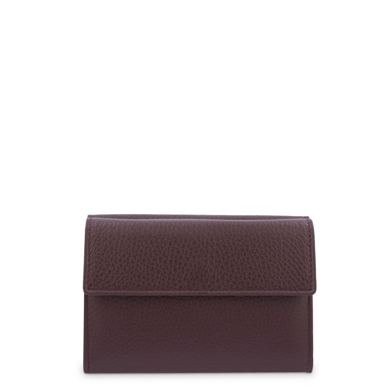Cartera piel vacuno mujer burdeos Oasis