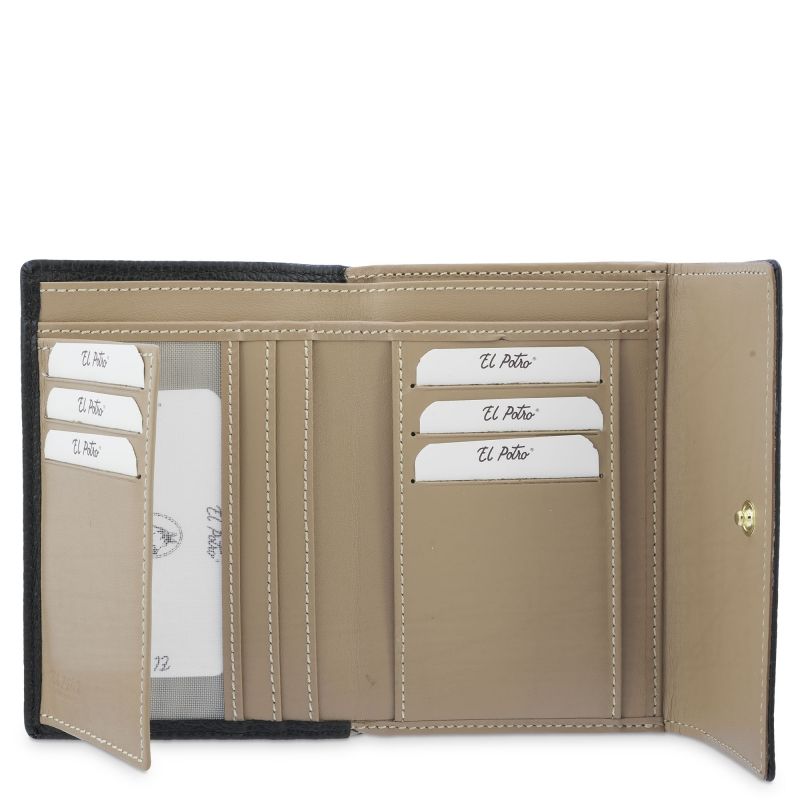 Cartera Piel Vacuno Mujer Negro Oasis