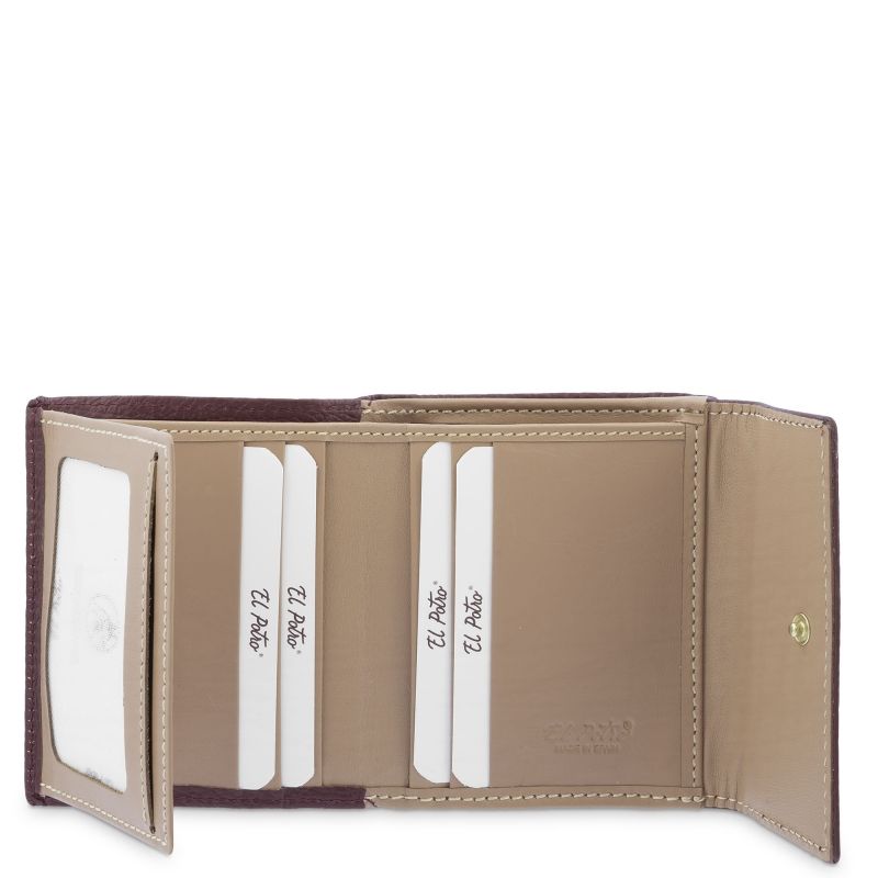 Cartera Piel Mujer Burdeos Oasis