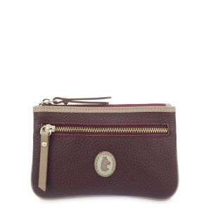 Monedero piel mujer burdeos Oasis