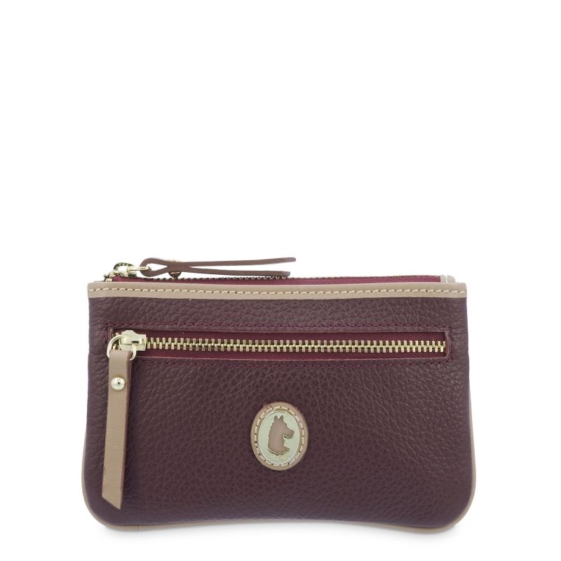 Monedero piel mujer burdeos Oasis