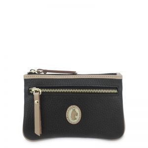 Monedero piel vacuno mujer negro Oasis