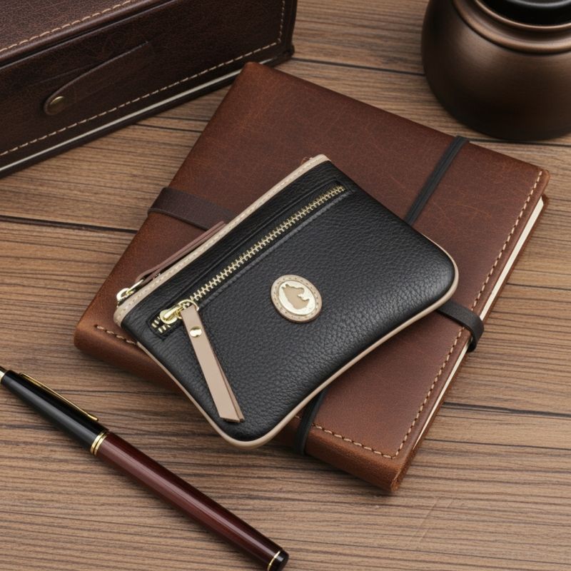 Monedero piel vacuno mujer negro Oasis