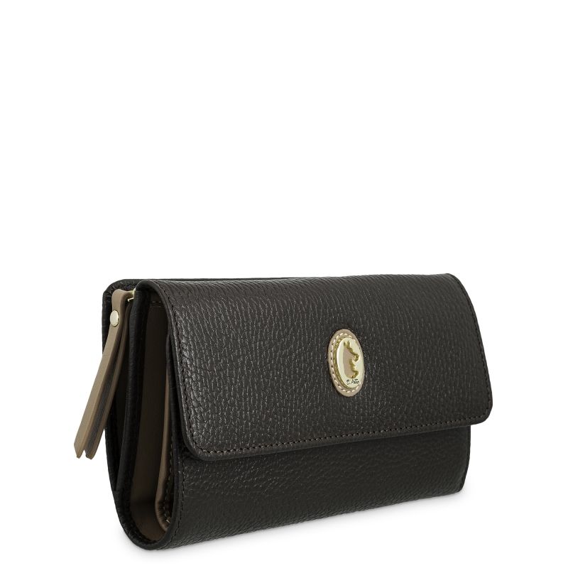 Cartera piel vacuno mujer marrón Oasis