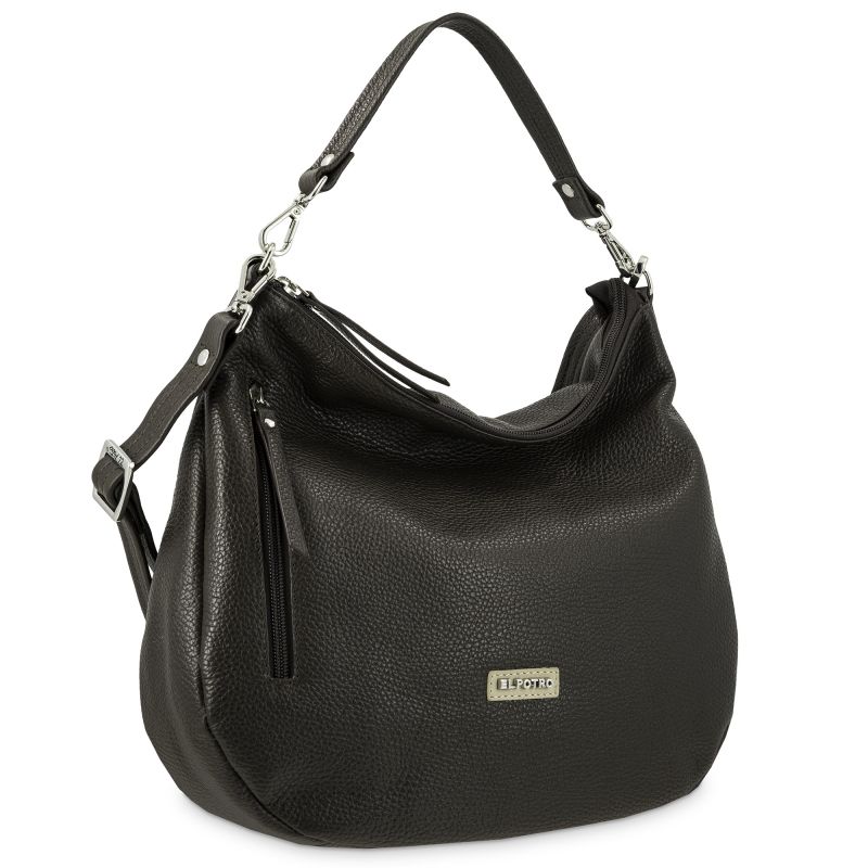 Bolso hobo piel vacuno mujer marrón AZAHAR