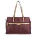 Bolso carpeta lona mujer burdeos Base