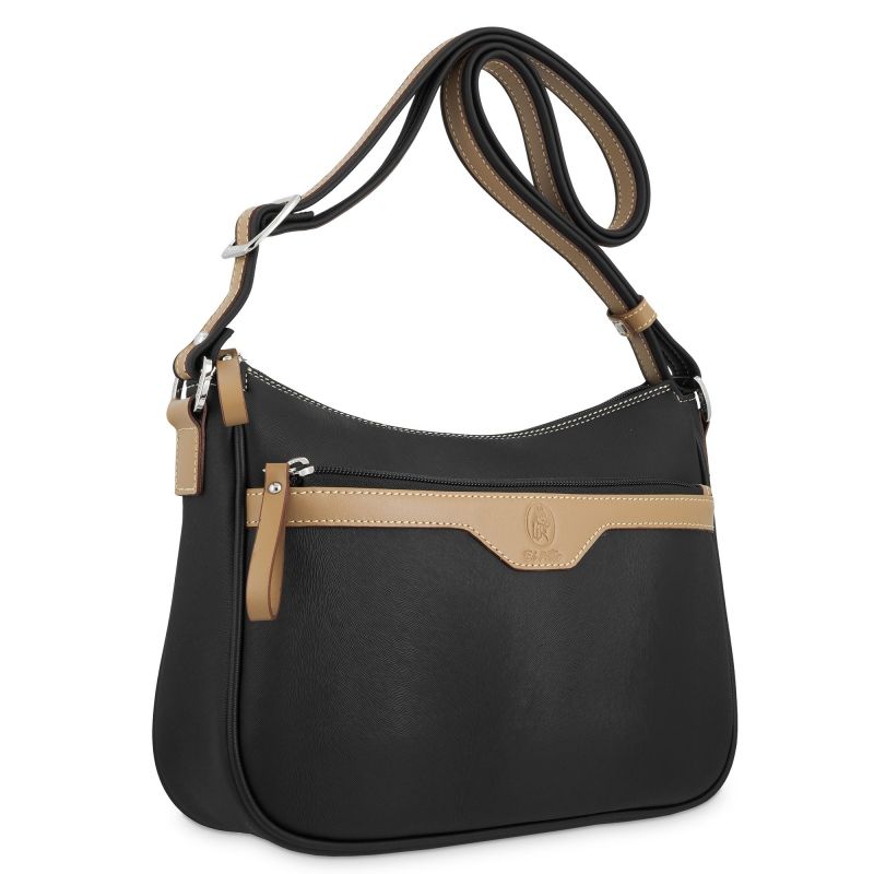 Bolso lona canvas mujer negro Base