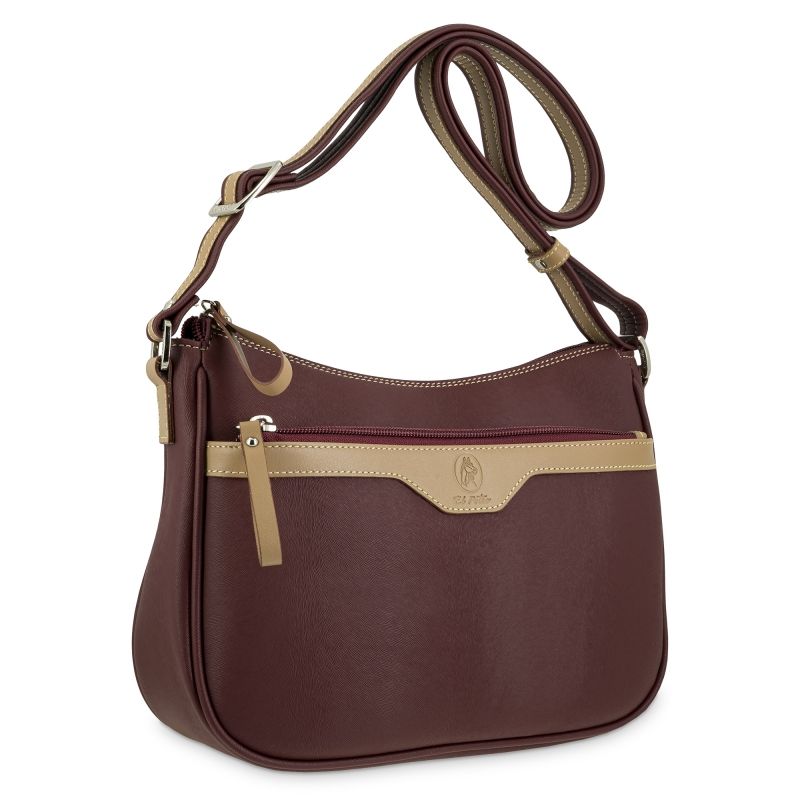 Bolso canvas mujer burdeos Base