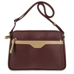 Bolso lona mujer burdeos Base